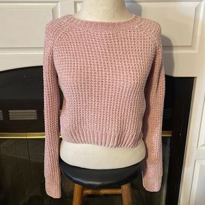 NWT Altar’d State Dust Rose Light Pink Crop Sweater, Long‎ Sleeve, Size XS
